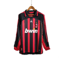 Camisa Retrô Milan I Home Adidas 2006/07 Masculino Manga Longa Vermelho e Preto